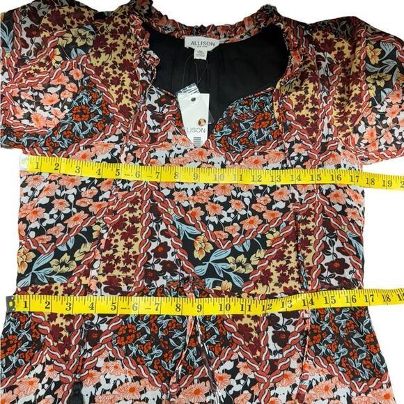 NWT Allison NY Gigi Maxi Dress Floral Patchwork Long Sleeve Bohemian Size Small - Picture 13 of 16